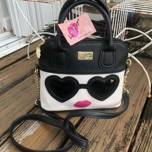 Betsey Johnson Heart Sunglasses Purse Bag Handbag
